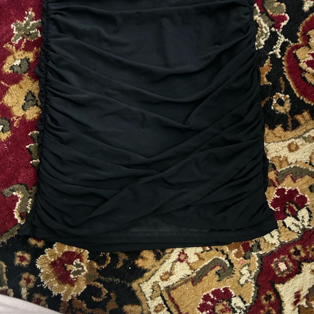 Elegant Black Ruched Skirt